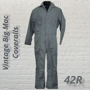 Vintage Big Mac Coveralls USA 42R Grey lightweight Long Sleeve VGUC